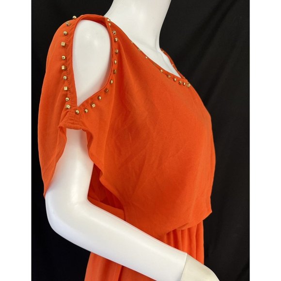 womens summer dress, size small by CHARMING CHARLIE, orange/gold, mini - Picture 5 of 12